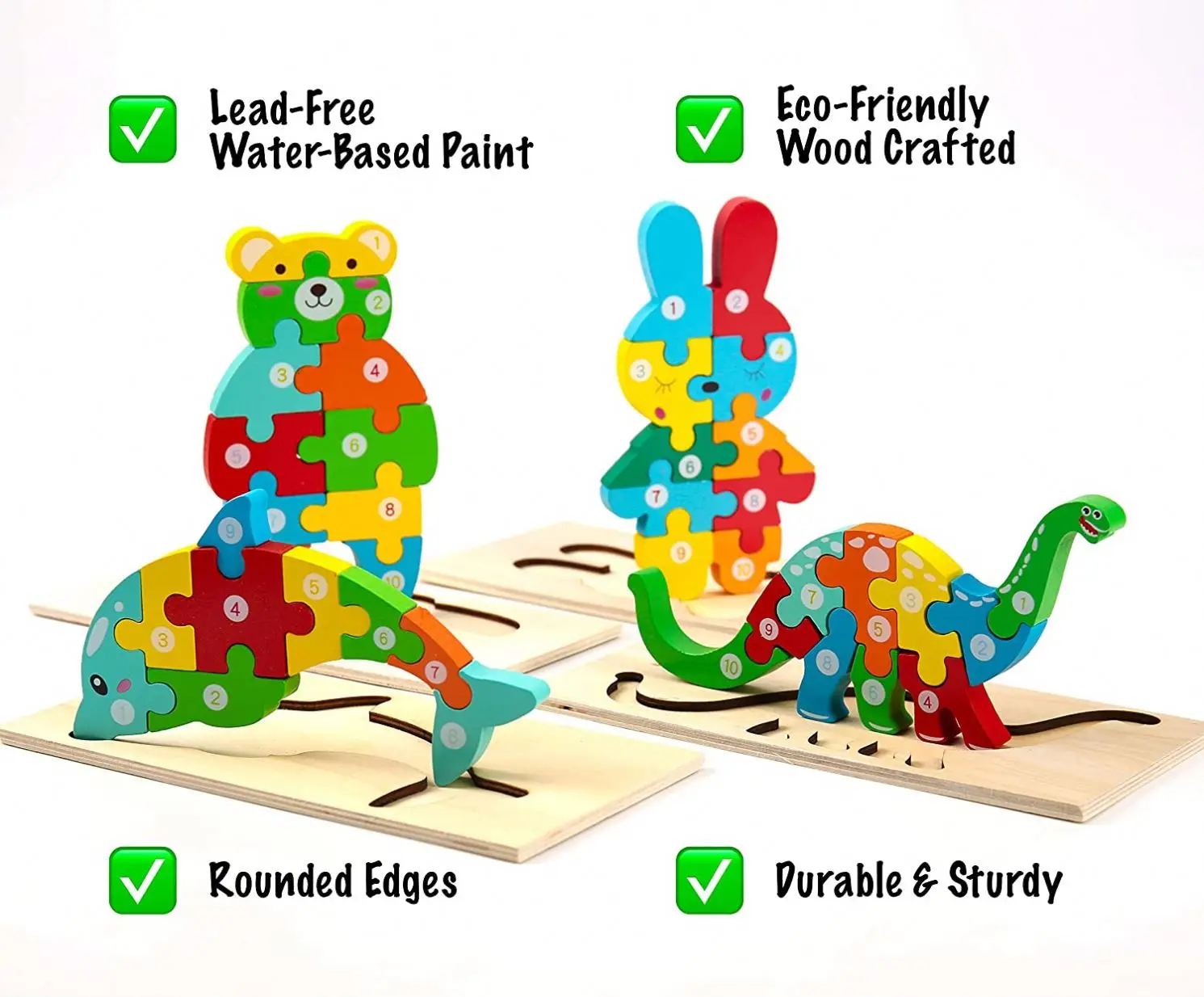 Factory Montessori Kids Educational Learning Toys Custom Children Baby 3D Animals Dinosaur Wooden Jigsaw Puzzle