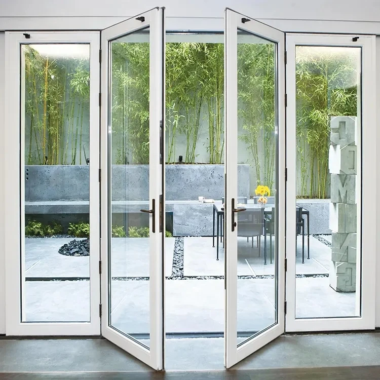 Customized Latest Aluminum Alloy Tempered Glass Modern Design House Door Soundproof Glass Doors For House Casement Door For Sale