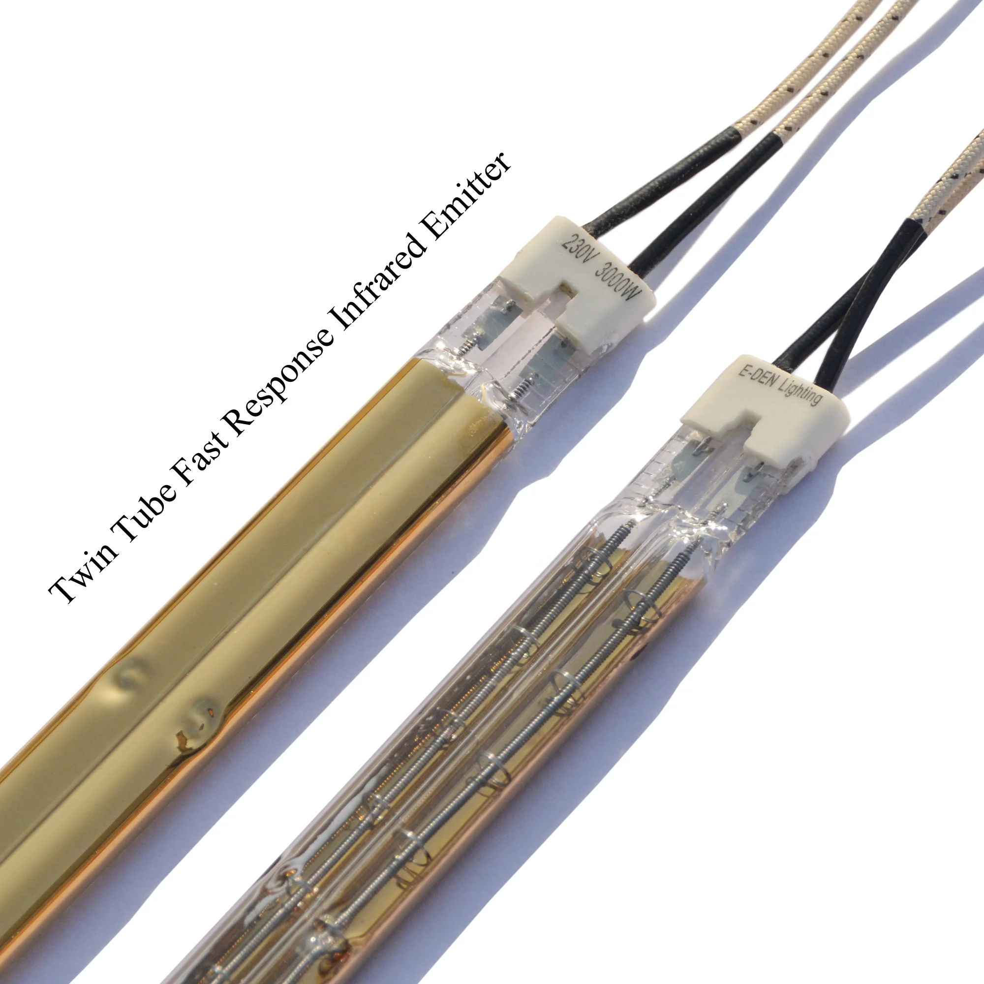 Twin Tube Infrared Lamp 500mm 1500W Double IR Emitters Quartz Heating Lamp