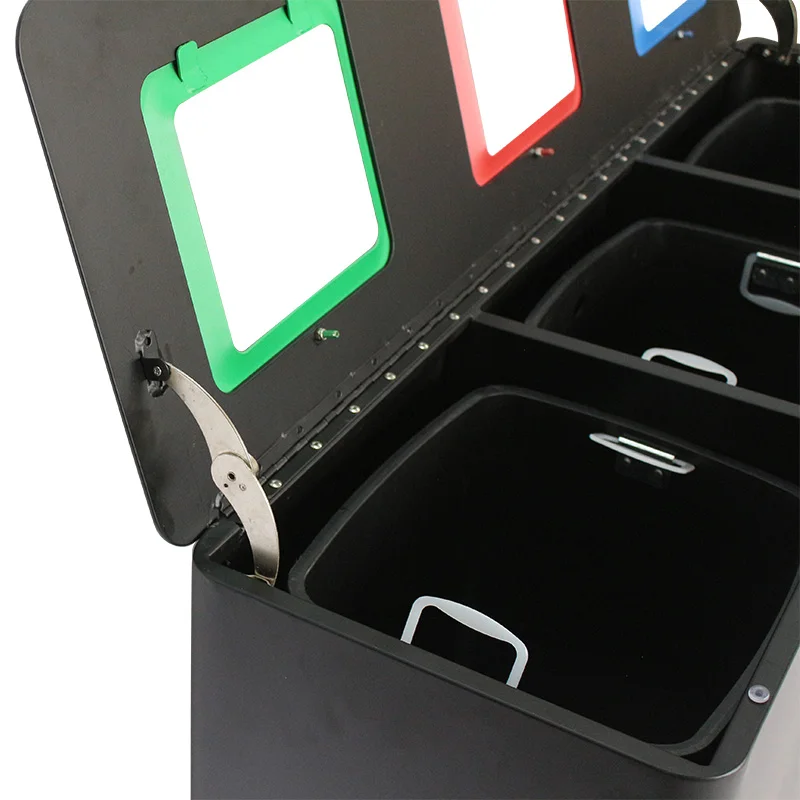 Outdoor Public Commercial Rubbish Waste Bin 150L 200L Large Sorting Garbage Trash Can 3 and 4 Compartment Dustbin Mulleimer
