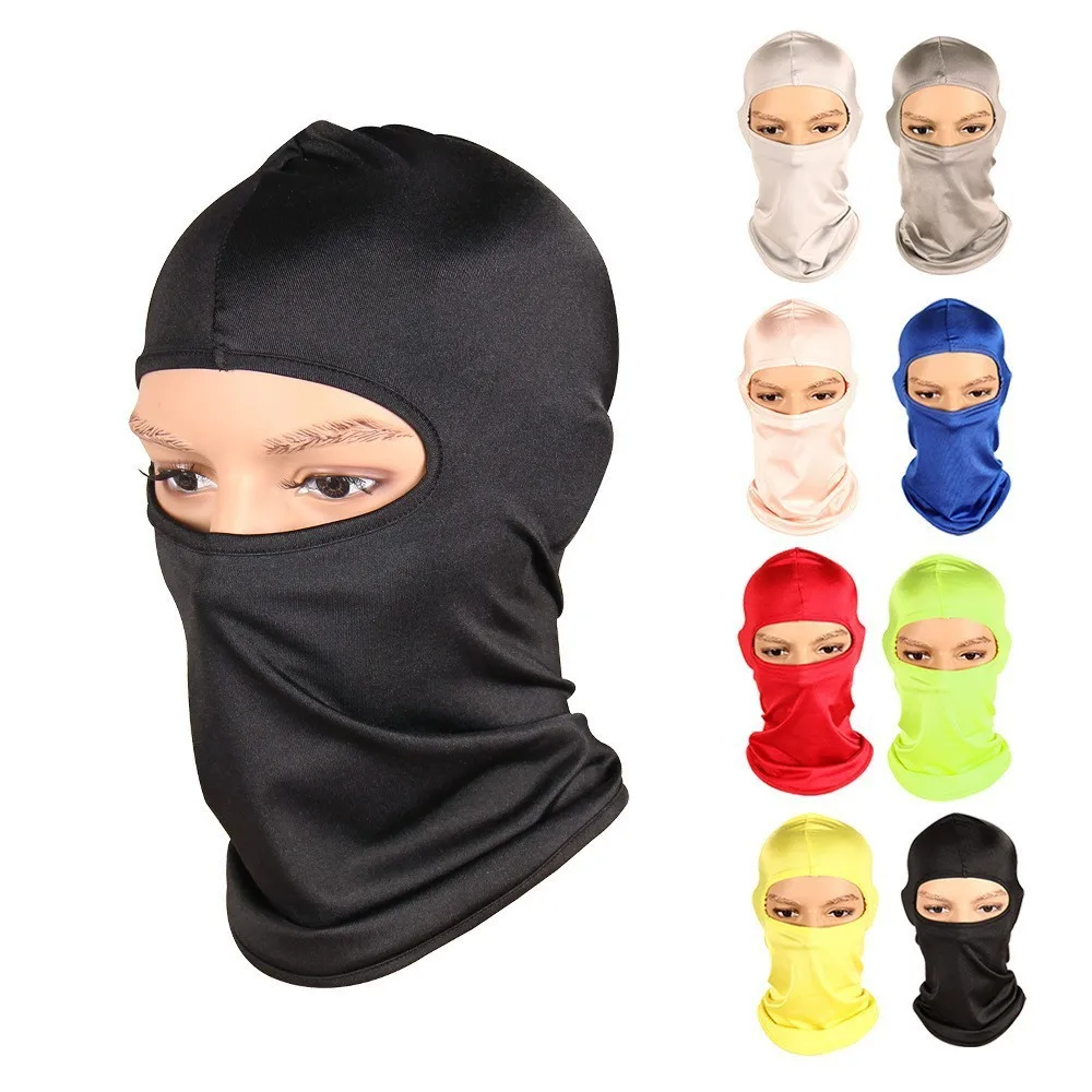 Fabric Motorcycle Windproof Face Cover Neck Warmer Head Magic Hat Balaclava One Hole Silk Mask Scarf