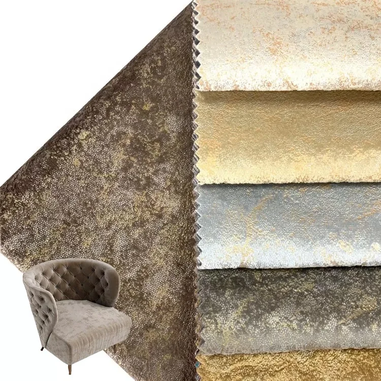 Custom home deco fancy dutch velvet glitter fabric shiny upholstery holland velvet fabric with bronzing for antique furniture