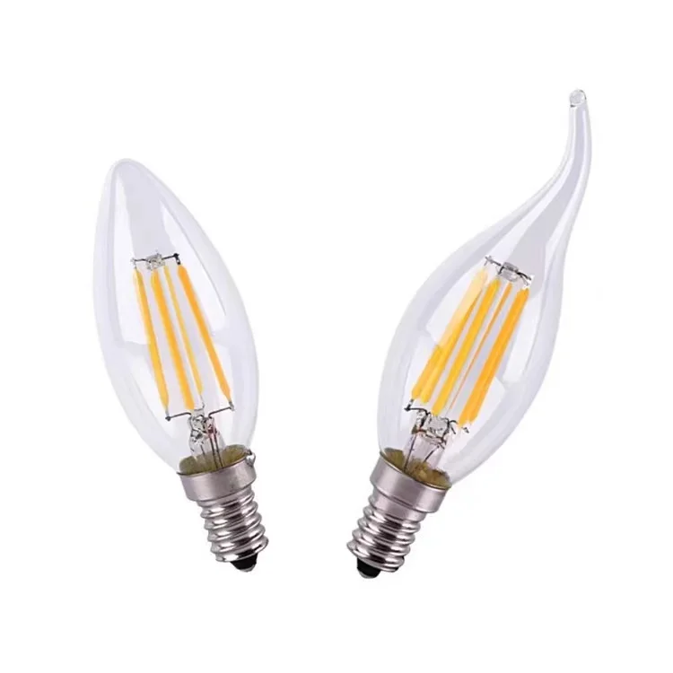 Candle C35 B35 Frosted Glass Torpedo Shape Bullet Top 360 Degrees Beam Angle Chandelier LED Light Bulb