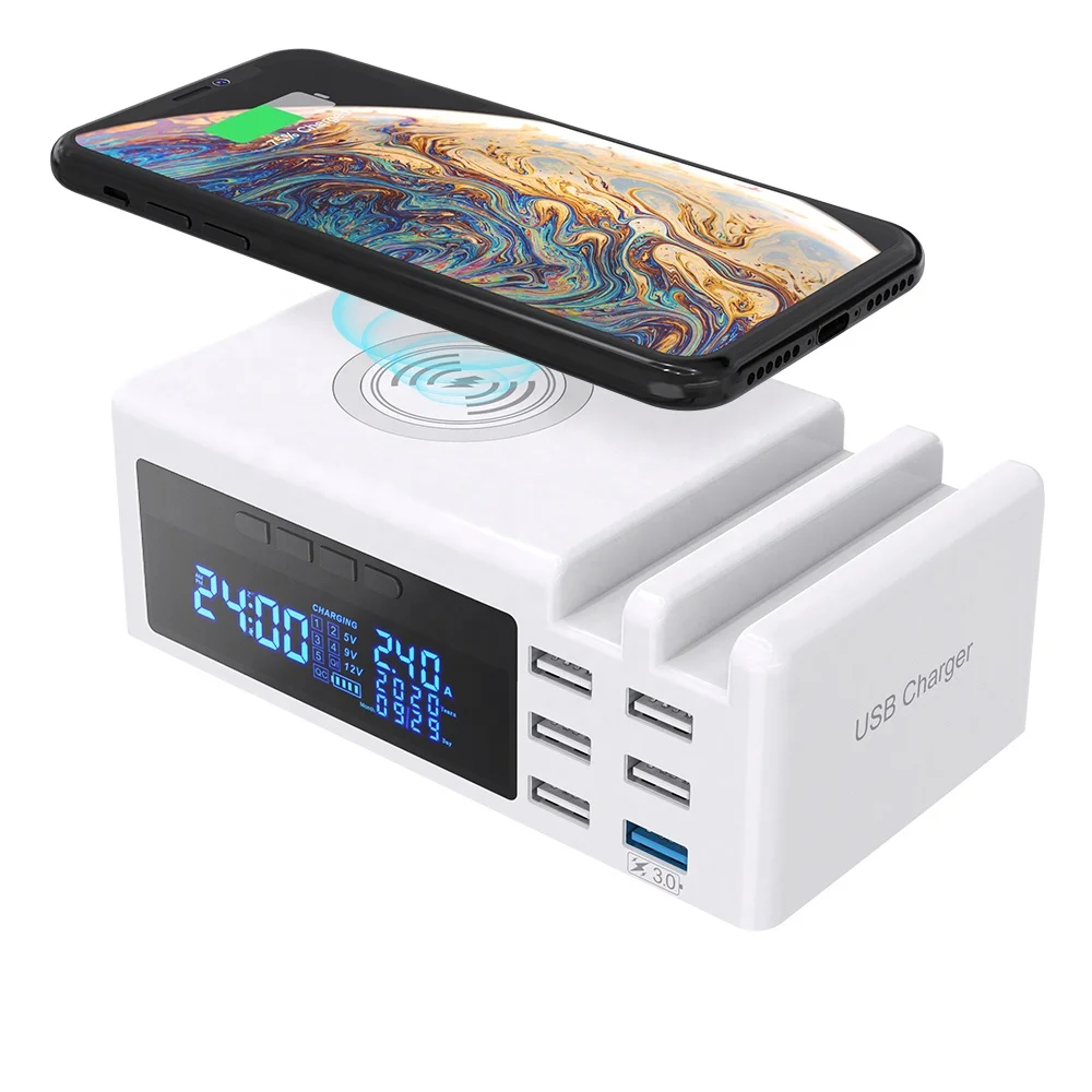 
QC3.0 fast universal smart dual USB 2 in 1 wireless charger for cell phone 