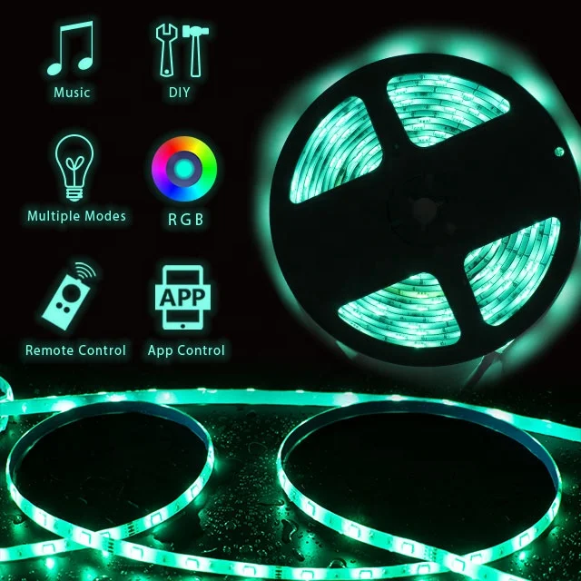 2023Hot-Selling Home Tuya Wifi IP65 Flexible Waterproof LED Strip Light Strip LED Light RGB