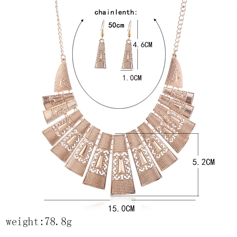 2020 dubai cheap bridal 18k gold plated hollow out   necklace and earrings jewelry set