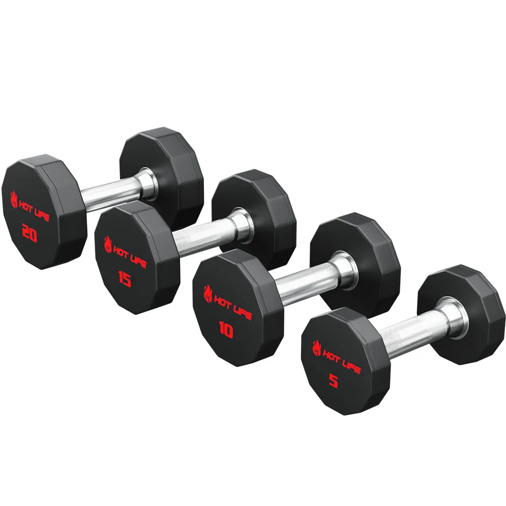 Bodybuilding Commercial lb kg Black PU Urethane Dumbbells Factory Price