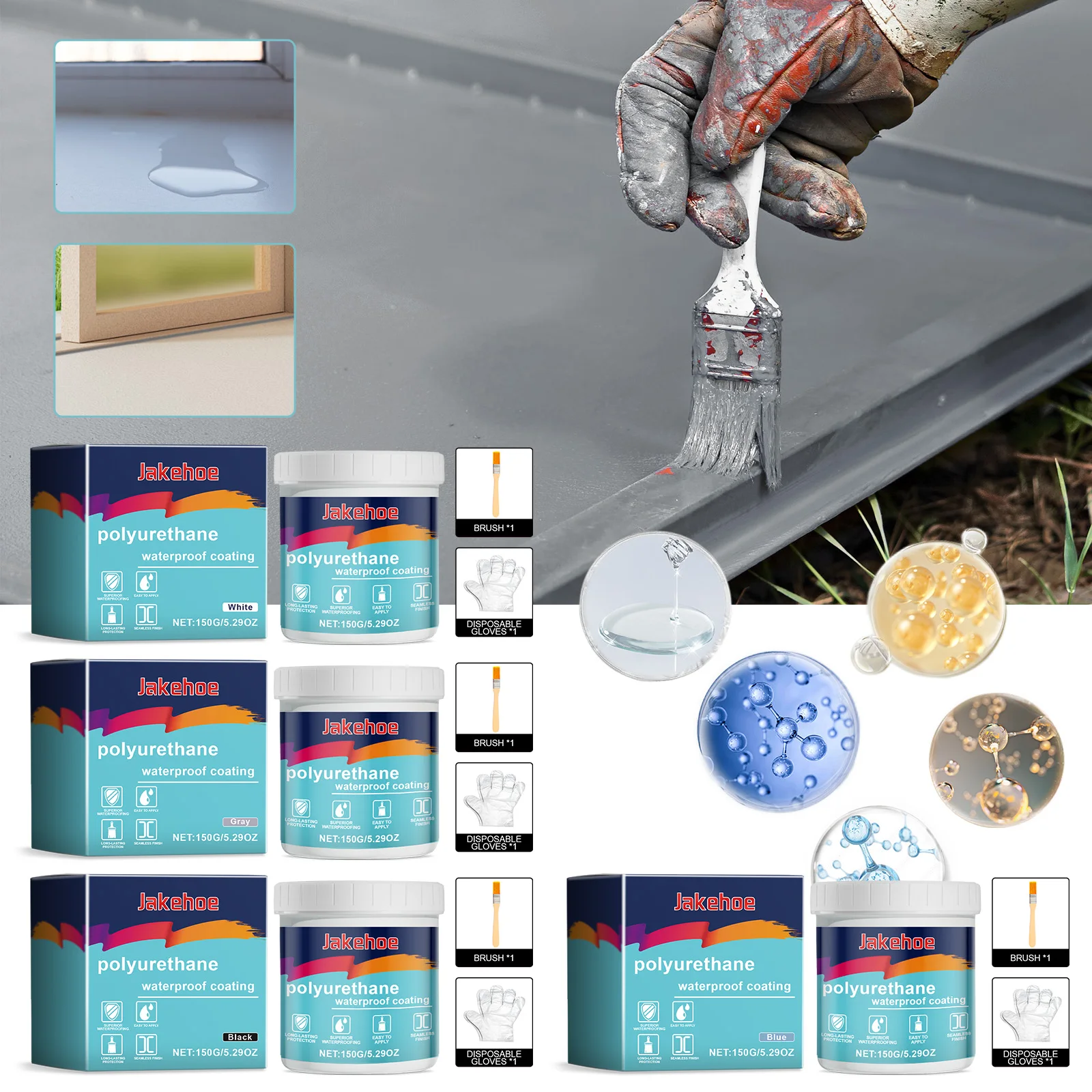 Производитель полиуретановое водонепроницаемое покрытие клей для герметика с кисточкой ремонта домашней крыши ванной комнаты