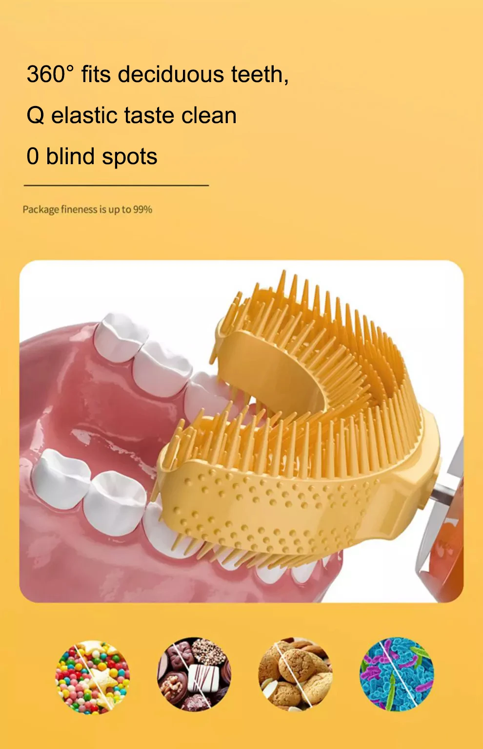 U-образная ультразвуковая детская зубная щетка с мультяшным рисунком, силиконовая щетка, набор электрических зубных щеток