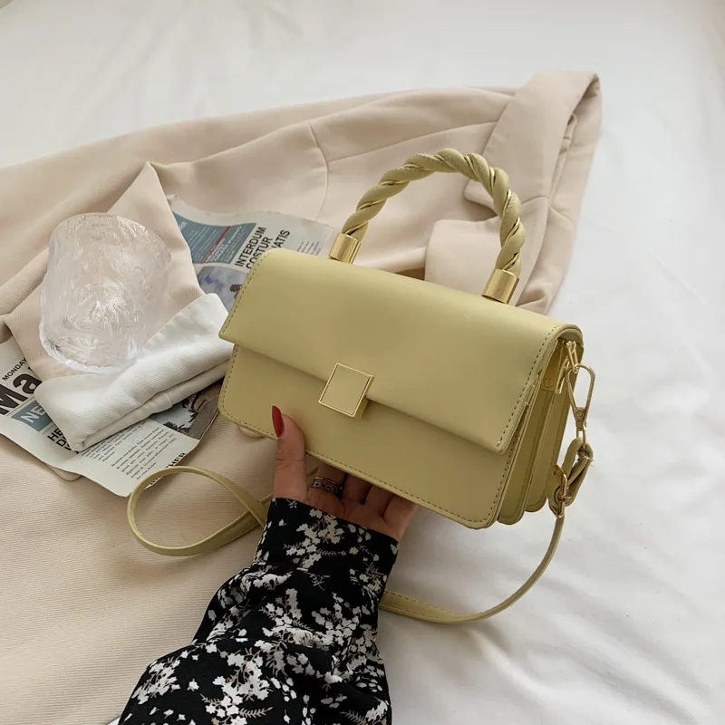
2021 New Crossover Hot-selling Small Square Bag Fashion All-match Candy Solid Color Shoulder Bag 
