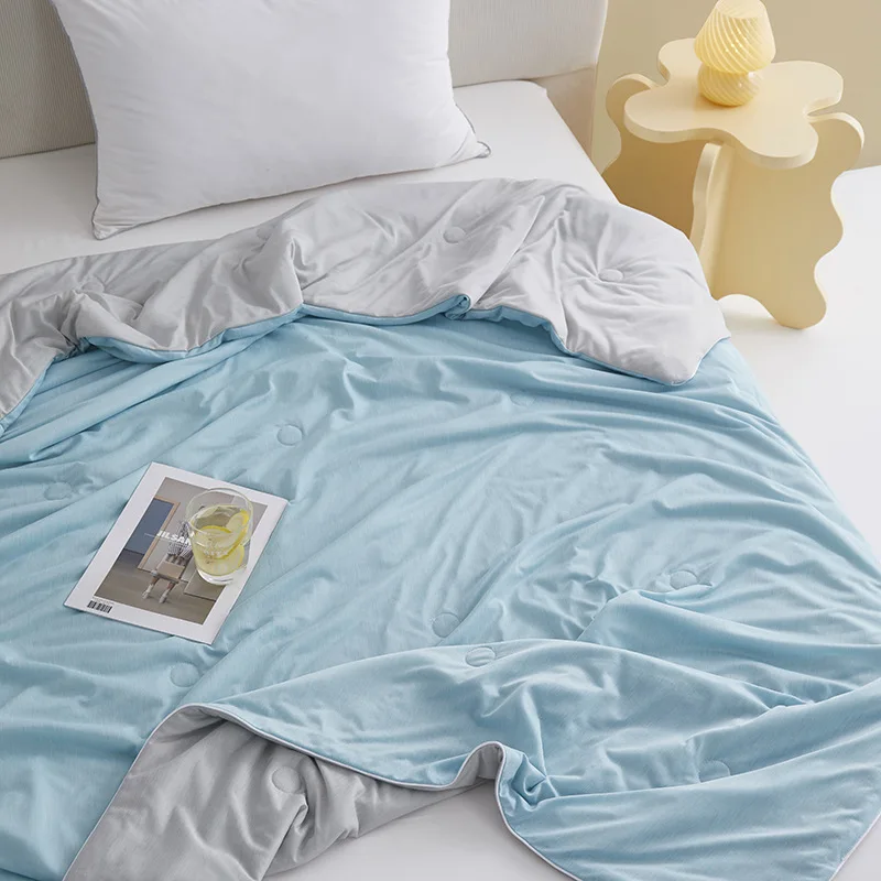 Hot Sale Light Weight Summer Cooling Ice Silk Quilt Cover Bedding Throw  Blanket