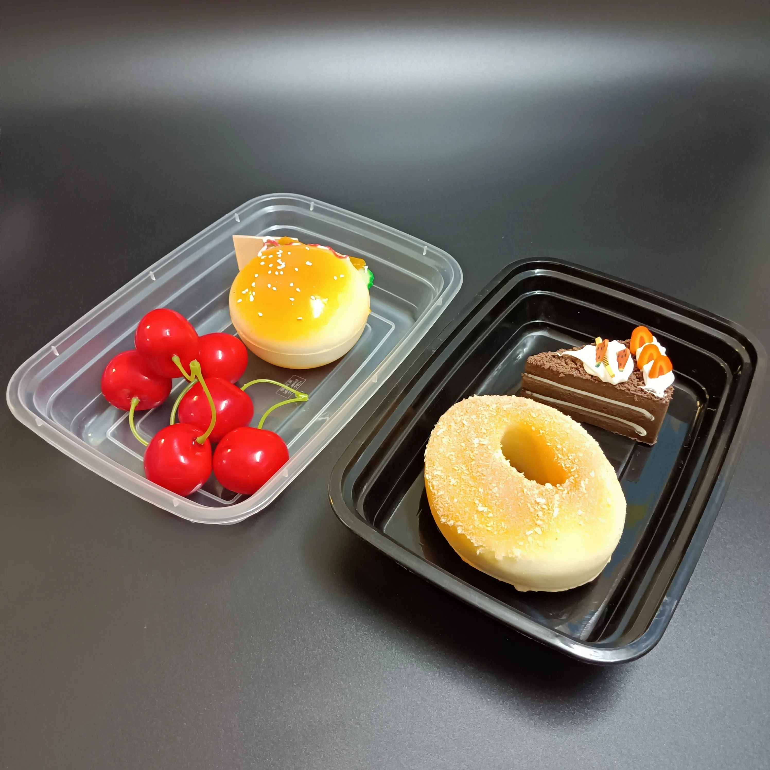 SP1561 bento lunch box clear plastic boxes custom PP fruit salad container with lids for Food Takeaway