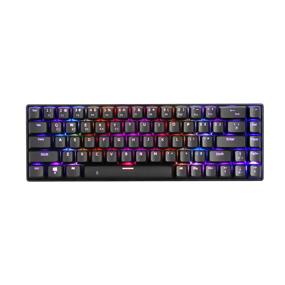 OEM RGB mini  wired and BT Rechargeable and portable mechanical gaming keyboard  with  multi-language layout nfor pc gamer