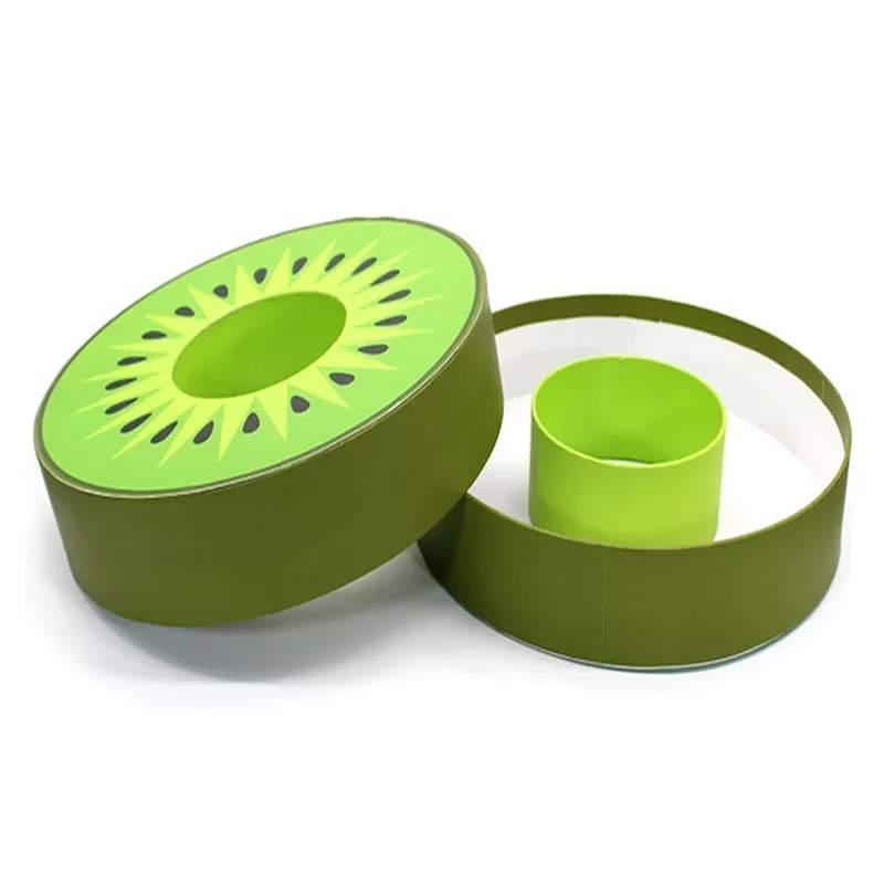 Custom Printed Cylinder Packaging Chocolate Candy Macaron Truffle Green Round Box With Lid