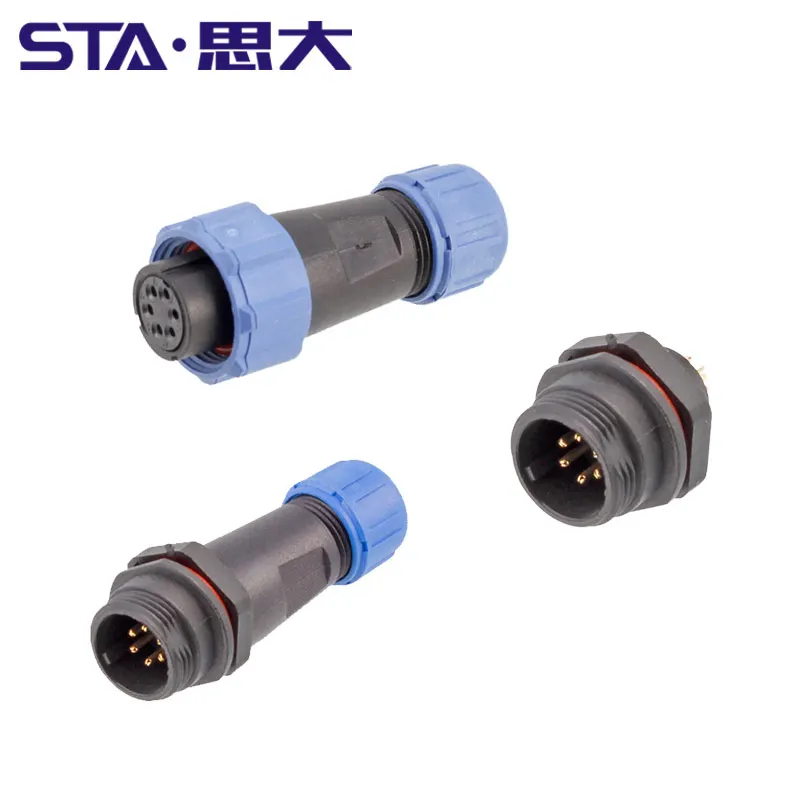 Индивидуальный промышленный водонепроницаемый электрический пластиковый соединитель Weipu SP13 SP17 SP21 IP68 SP