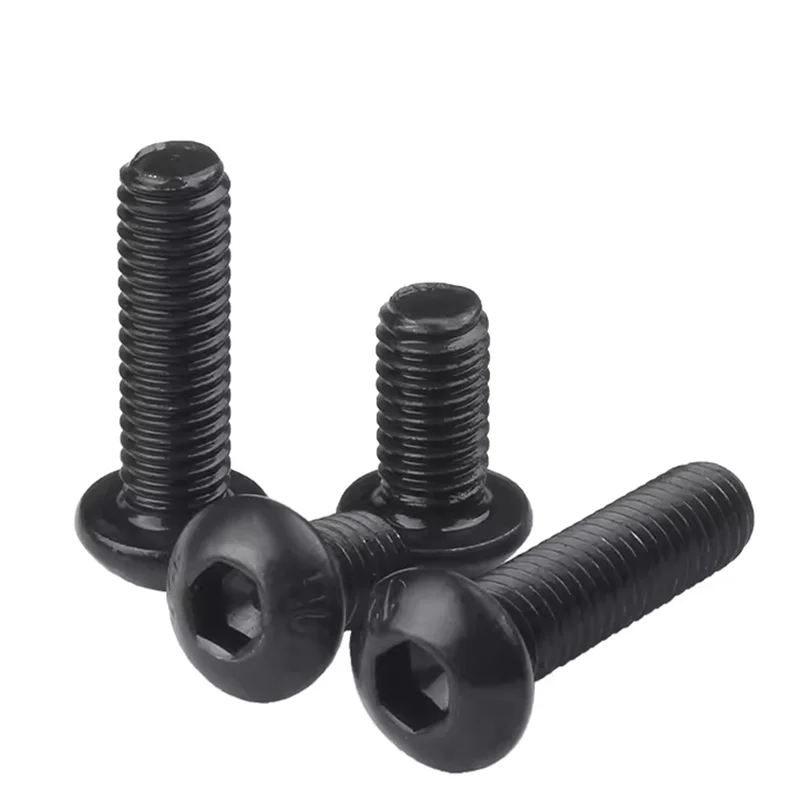 10.9 Grade M3 M4 M5 M6 M10 1/4-20 6-32 8-32 5/16-18 Black oxide round hexagon socket cap bolt button head screw