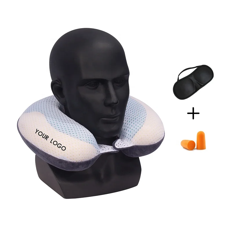 Wholesale Factory Customized Sleeping Camping U-shape neck pillow Car memory foam/ gel Travel neck pillow Both sides can be used