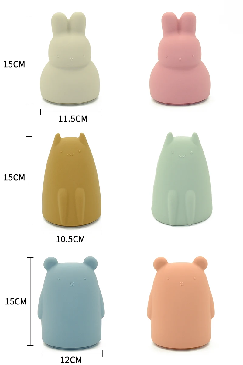 New design silicone animal piggy bank toys BPA free food grade bunny design silicone money box