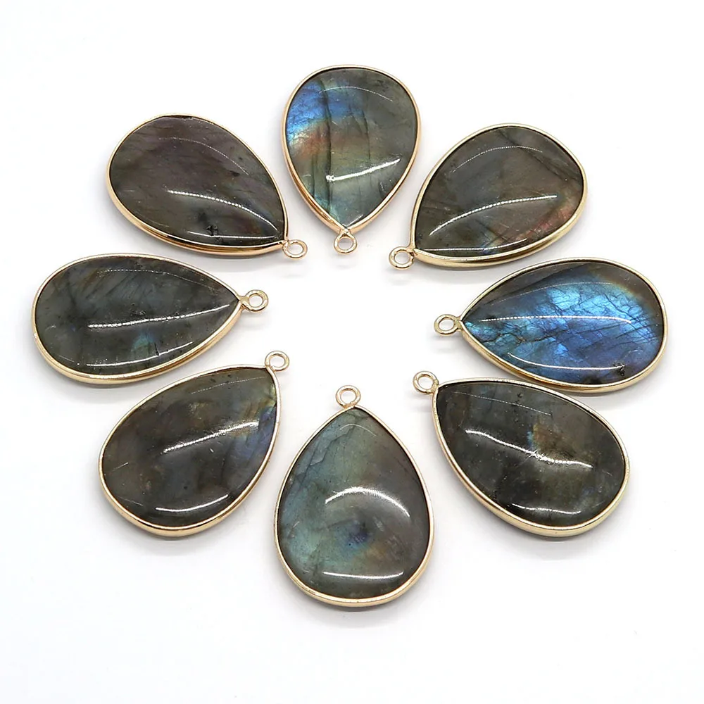 Natural purple crystal pendant round barrel cut green pendant DIY necklace accessories