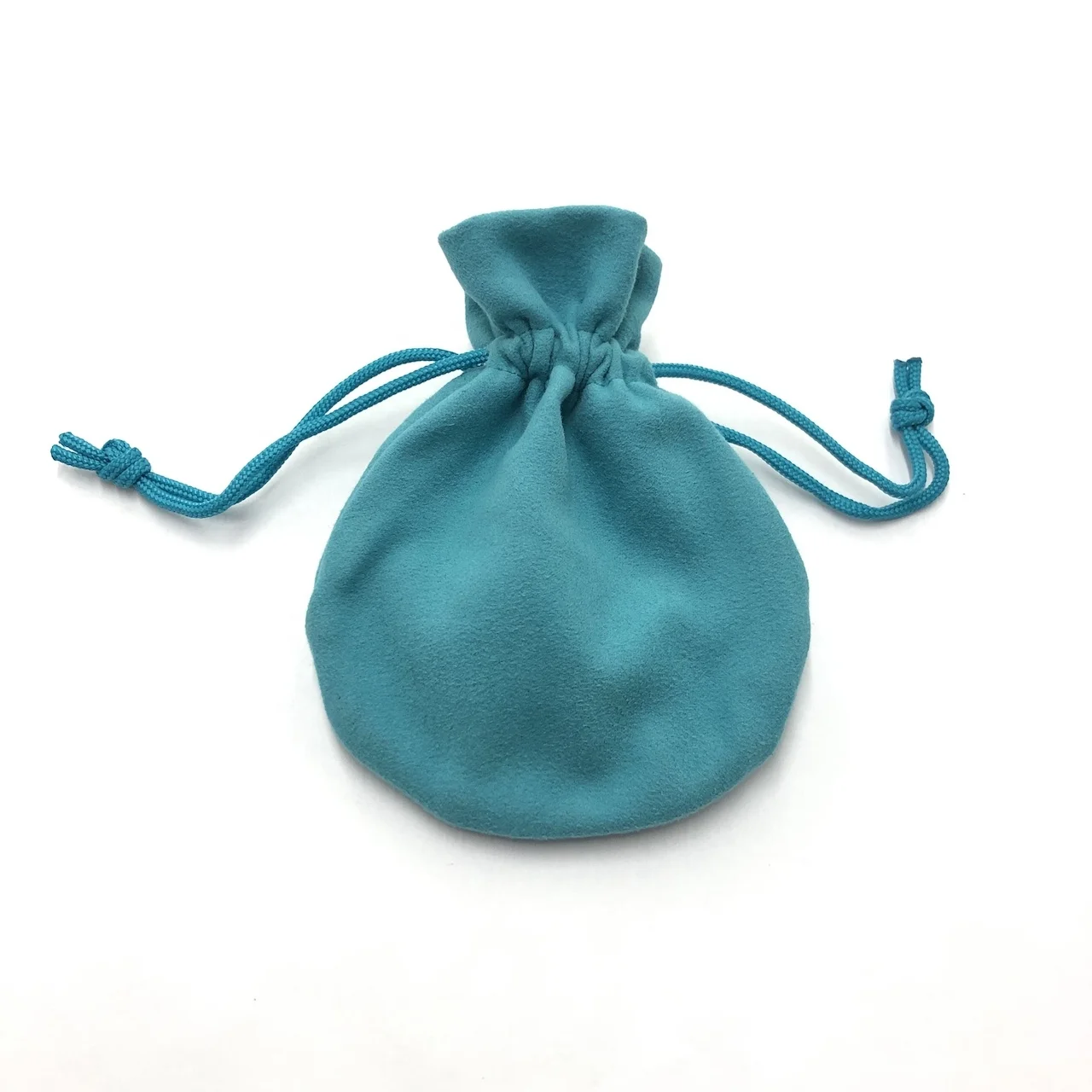 Luxury Drawstring Envelope Style  Suede Jewelry Display Pouch with Middle Divider Insert