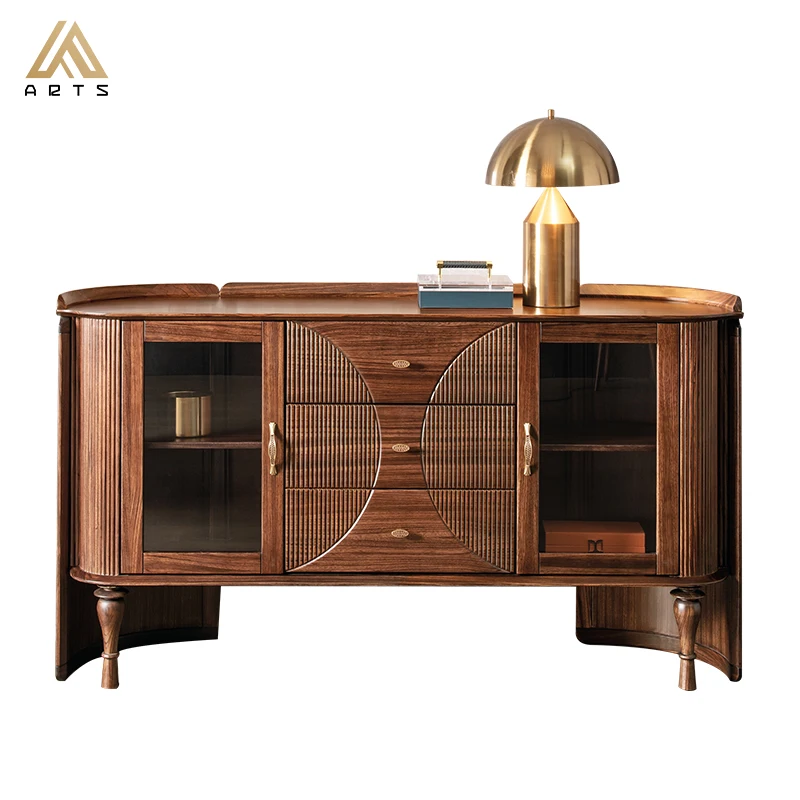 Factory manufacture  unique designed luxury Italy modern  Zingana wooden frame dining room furniture  buffet table
