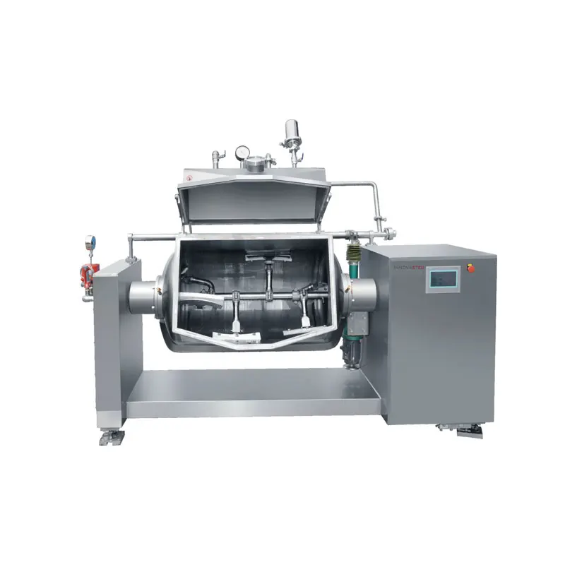 Customized Horizontal Coco Syrup/sugarcane Syrup Steam Heating Vacuum Horizontal Tilting Cooking Mixer Machine
