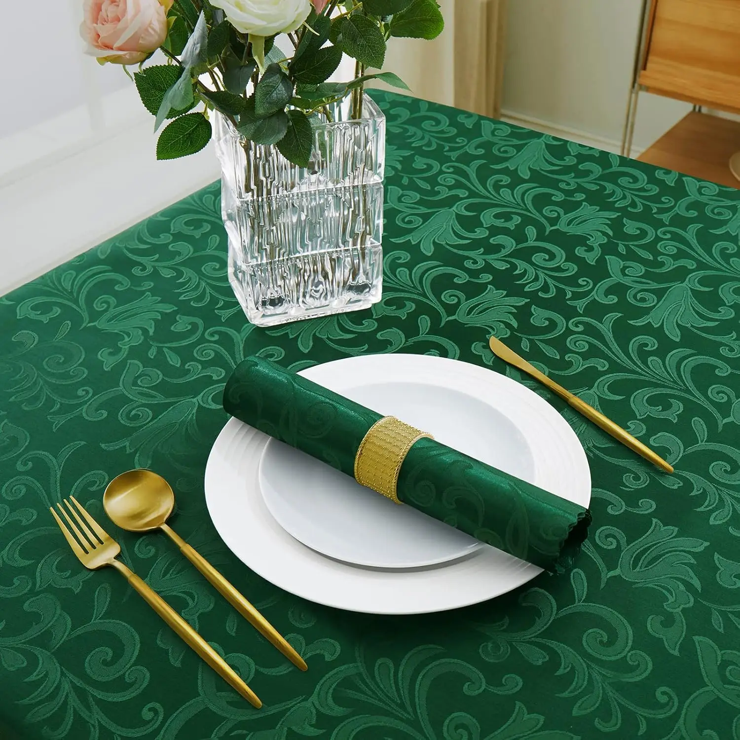 Satin Napkins 17x17 Inch Square Jacquard Silky Satin Table Cloth Napkins for Wedding Banquet Party Restaurant Dinner Decoration