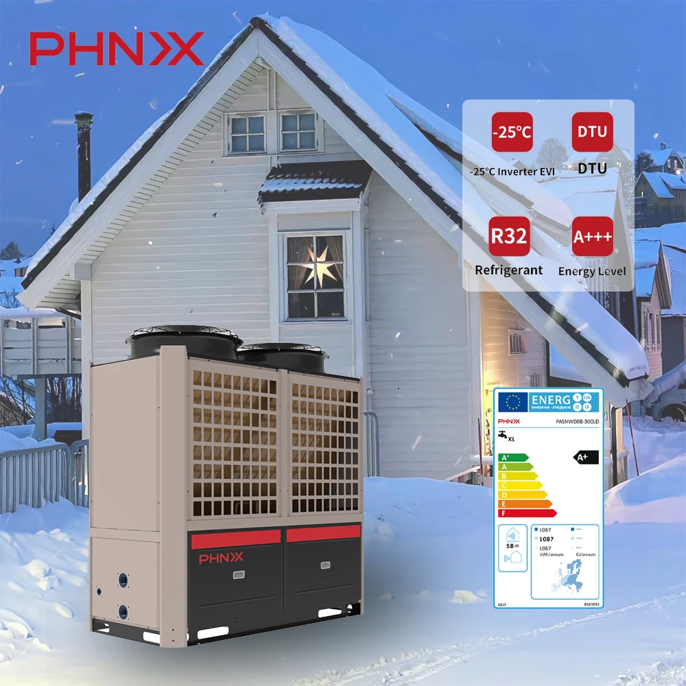 Phnix Customized Air Source Heat Pump Stainless Steel Frequency Conversion Commercial High-Effect Heating Heat Pump