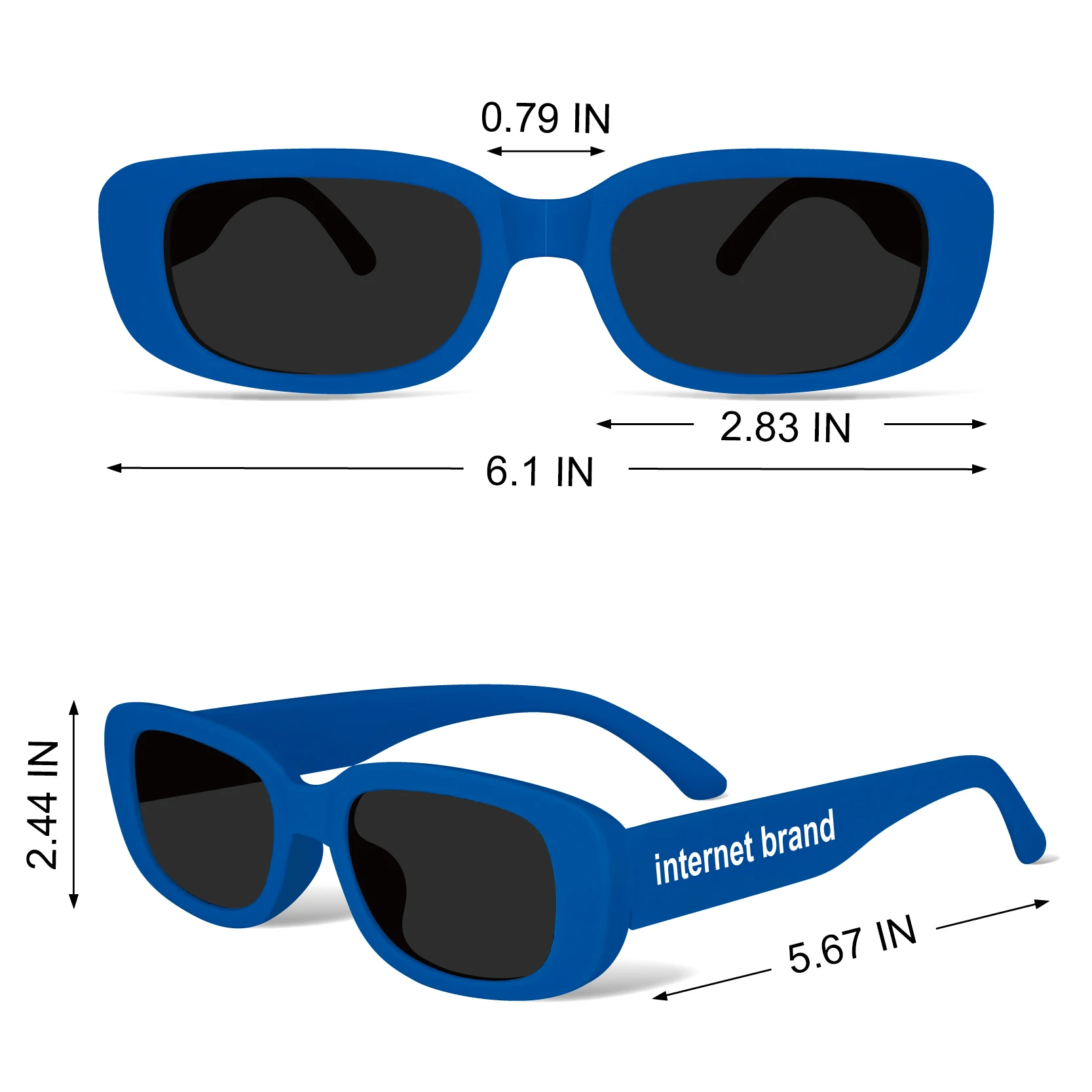 Personalized square sunglasses for Internet company true color UV400 lens sunglasses with comfortable one-piece nose pads