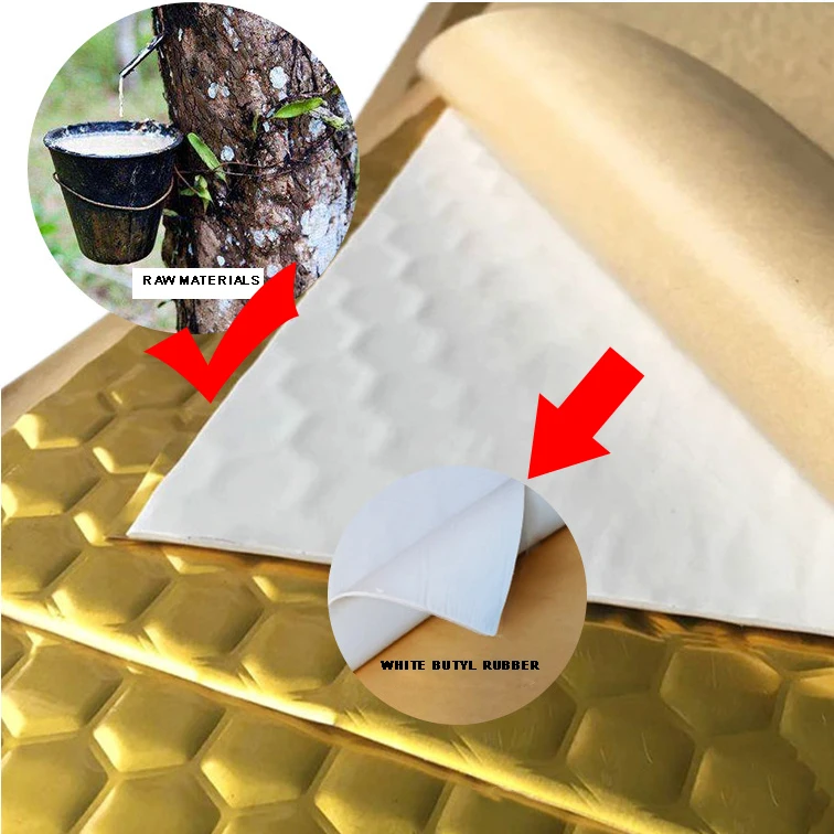 2.5mmx 60cmx6.2mSound Proof Sandwich Panel Sound Insulation Soundproof Damping Board for mobile,suv,car with 100um Aluminum Foil