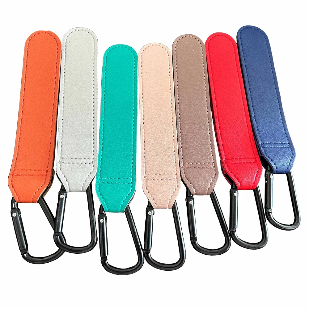 Multipurpose PU Leather Travel Accessories Universal Baby Stroller Clip Hook For Mommy Hanging Diaper Bags Shopping