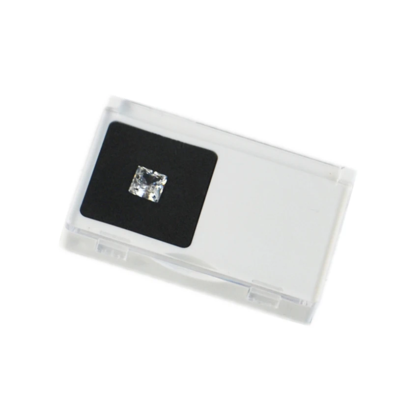 Innovative personality acrylic flap transparent square bare diamond bare stone color gem storage display jewelry box