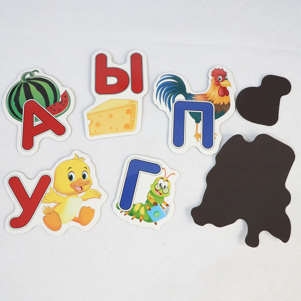 WRC001 Magnetic Russian Alphabet 33 pcs ABC letters Fridge Magnet Stick Toy for Kids