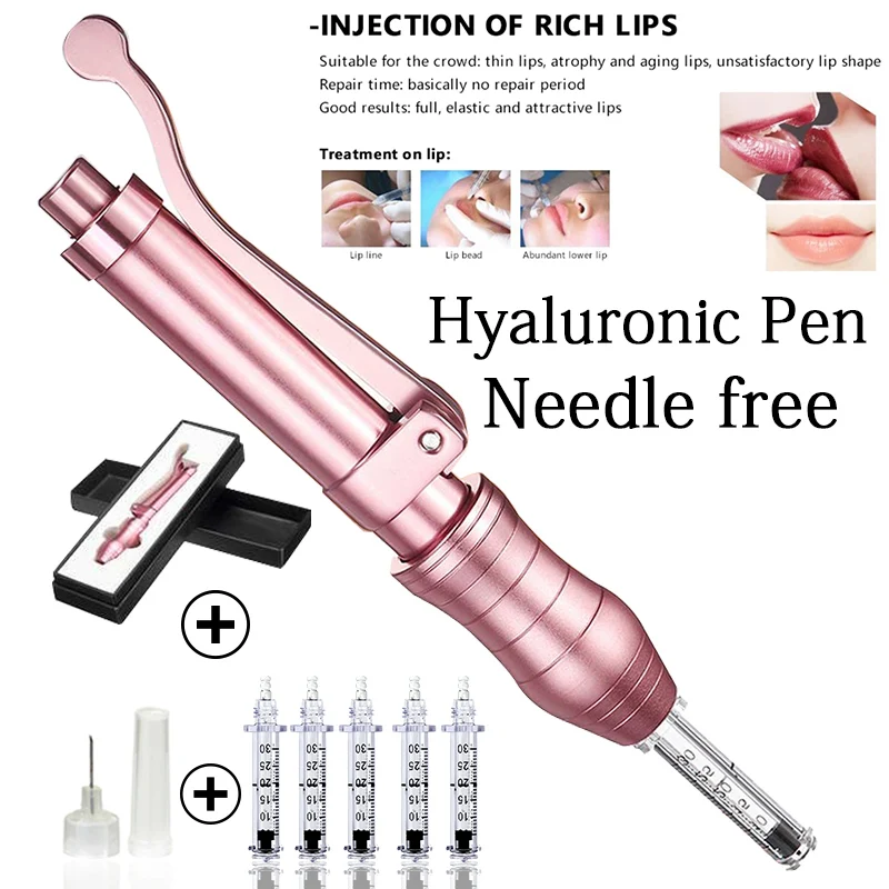 Hot Pink hyaluronic pen Hyaluronic Acid Guns No Injection Serum Pen For Anti-wrinkle Skin Rejuvenation Lips Lifting LipAtomizer