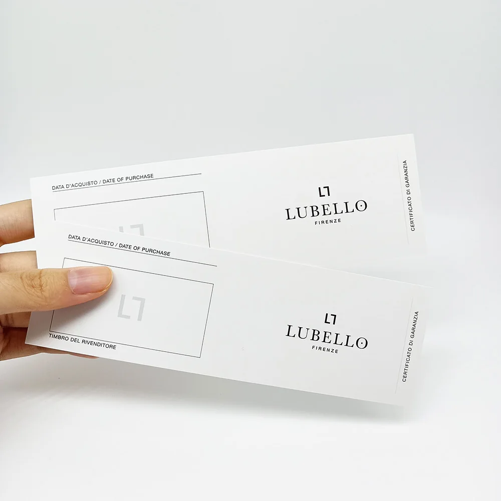 Hot Selling Product Quality Guarantee Customized International Warranty Cards