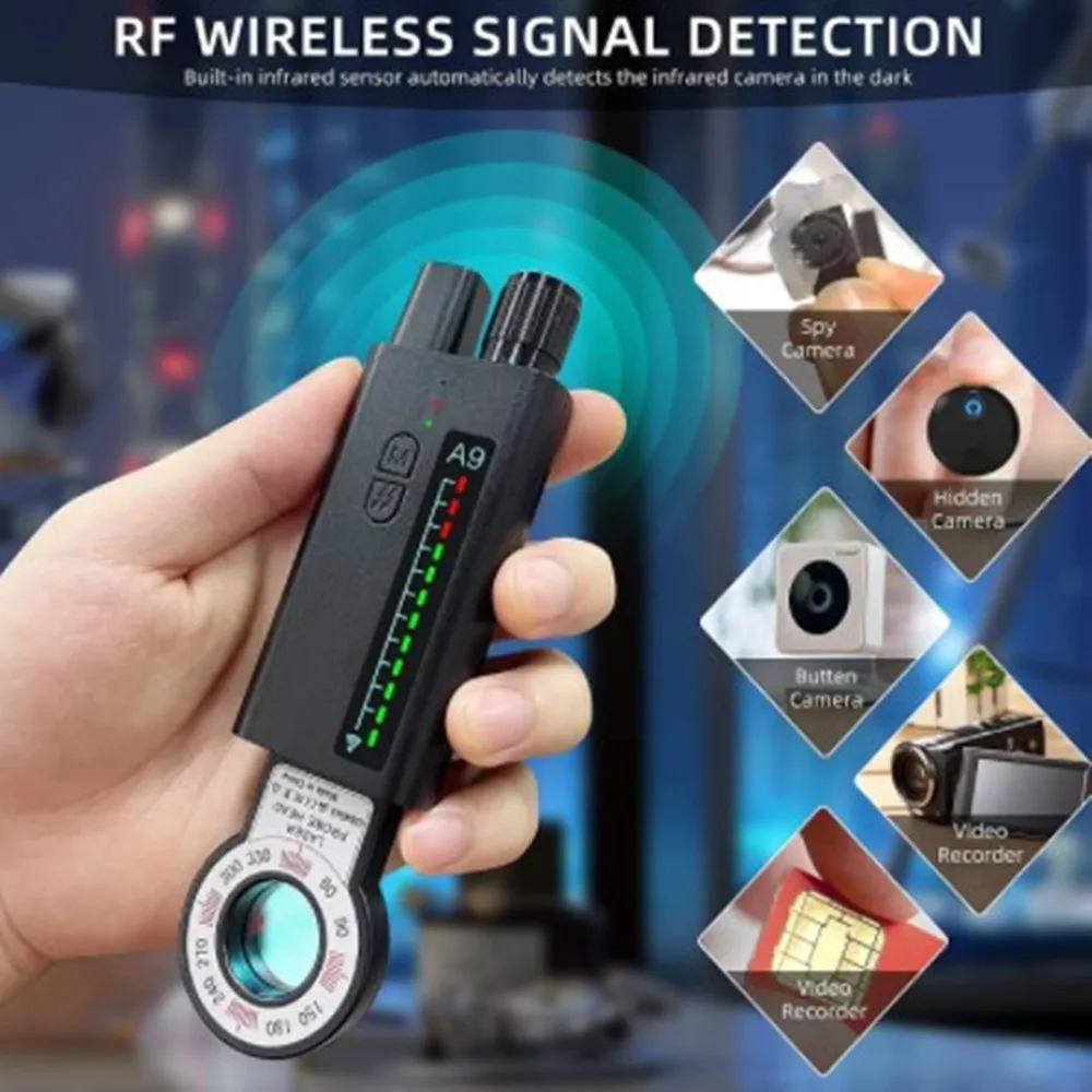 Anti Spy Wireless RF Signal Detector Bug GSM GPS Tracker Hidden Camera Eavesdropping Device Professional