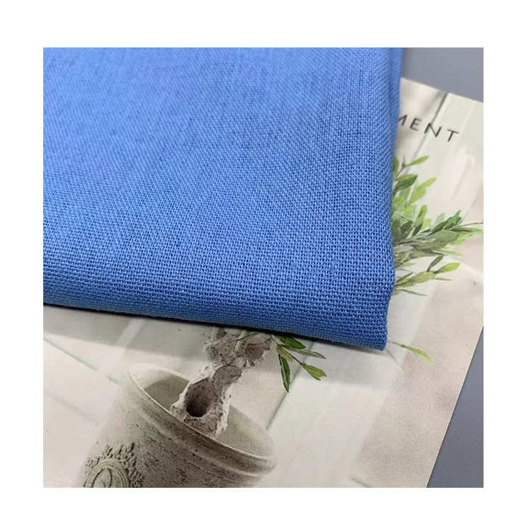 Wholesale new 150g solid color thickened plain weave linen fabric in stock 100% linen fabric