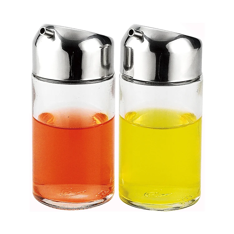 cooking oil dispenser glass bottle with pour spout for kitchen 100 ml 170ml bottles for oil and salt pepper shaker jars