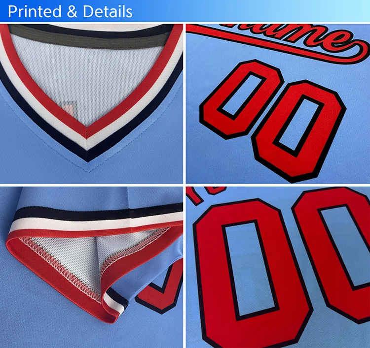 Design V-Neck Baseball Shirt Adult Game Training Sportswear Mesh Breathable Jersey Personalized Custom Throwback Baseball Jersey