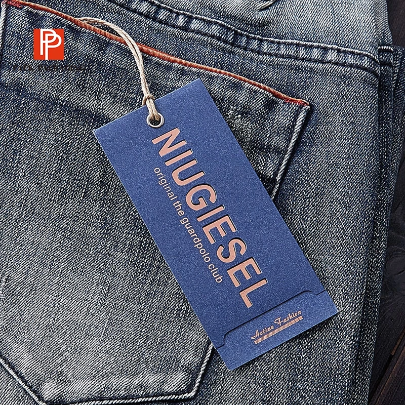 Luxury Paper Hangtag for Jeans Clothing Elegant Tag for Premium Denim