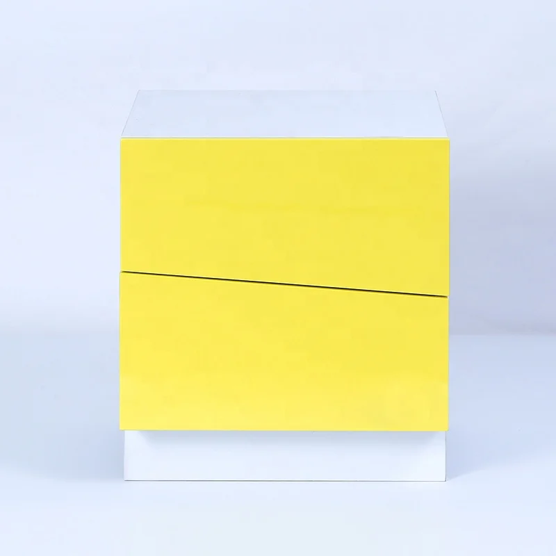 home furniture white&yellow wooden cabinet designs for small bedroom