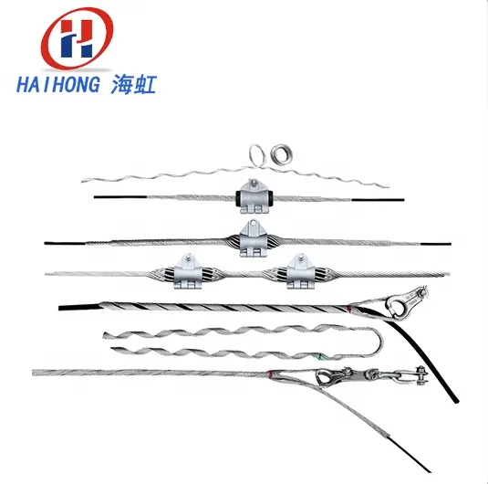 Aluminum clad steel wire galvanized steel wire cable clip dead end grip for adss