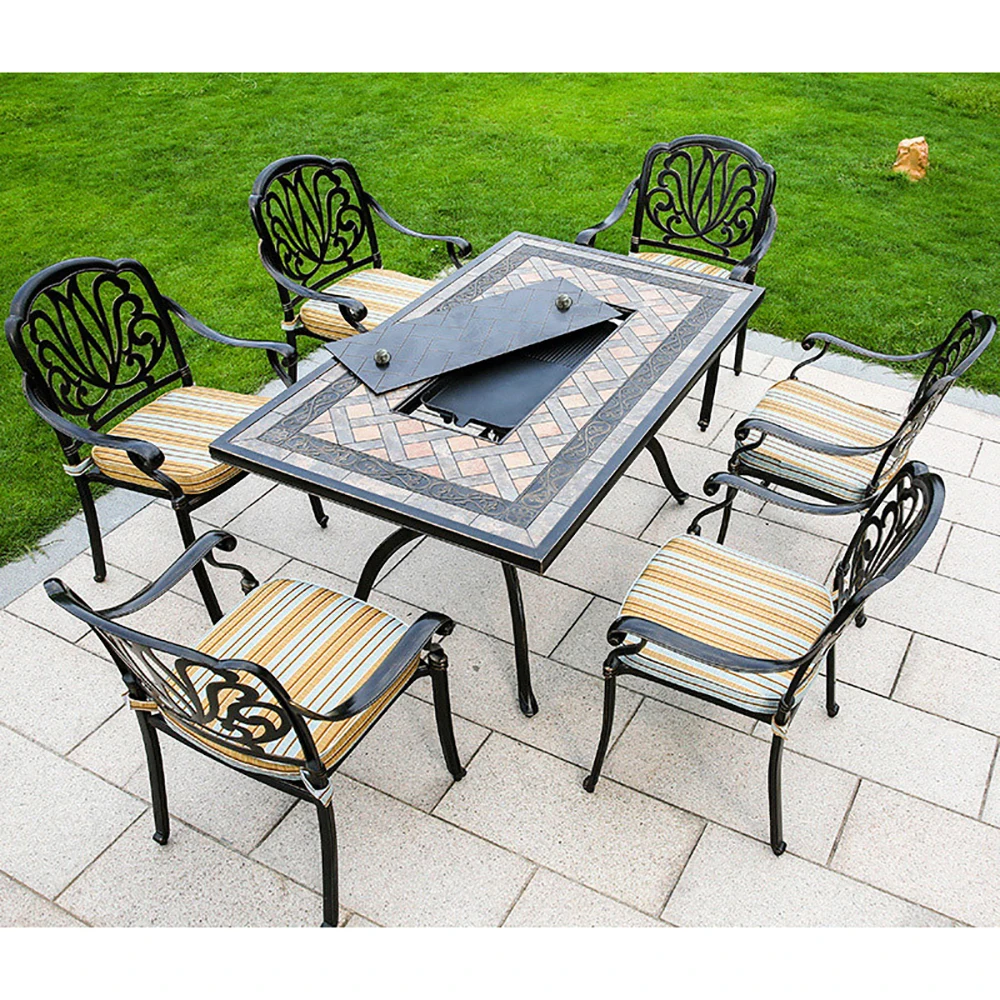 Aluminum Die Casting Ceramic Grill Table  Barbecue Electric Grill Table