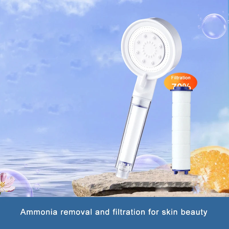 Abs 5 mode purifying filtration massage mist hand water saving rainfall water filtration system high pressure filter shower head