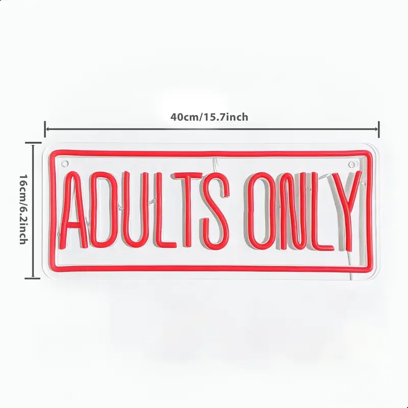 USB Powered Red Neon Sign Light IP67 PVC Lamp Body Blue CCT for Home Decor-for Bedroom Man Cave Hotel Party Adults Only