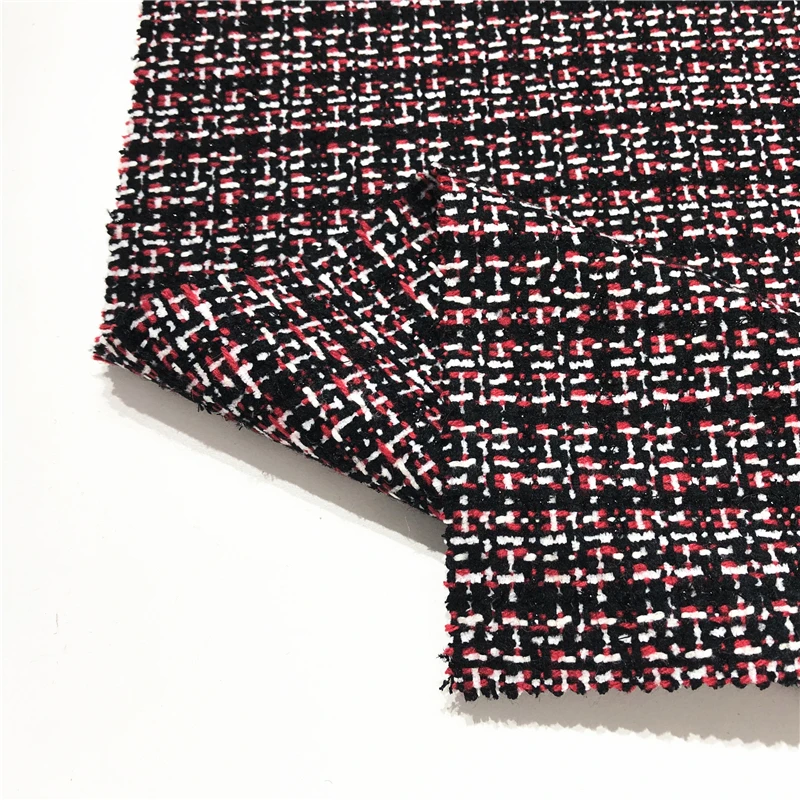 
cheap stock soft cotton tweed wool polyester fabric for sale 