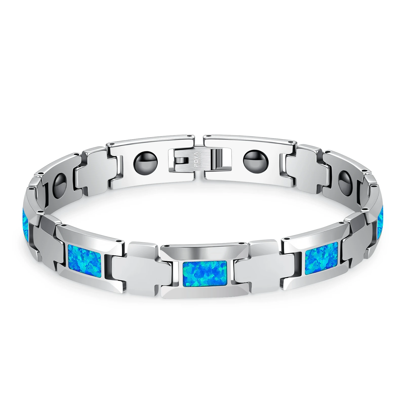 Poya Health Care Therapy Blood Pressure Control Pure Tungsten Carbide Magnetic Bracelets For Men