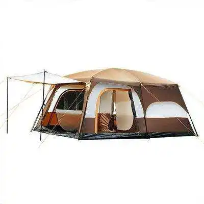 Large camping tent 10 12 person people waterproof 2 rooms and 1 hall family tents outdoor  rainproof tent