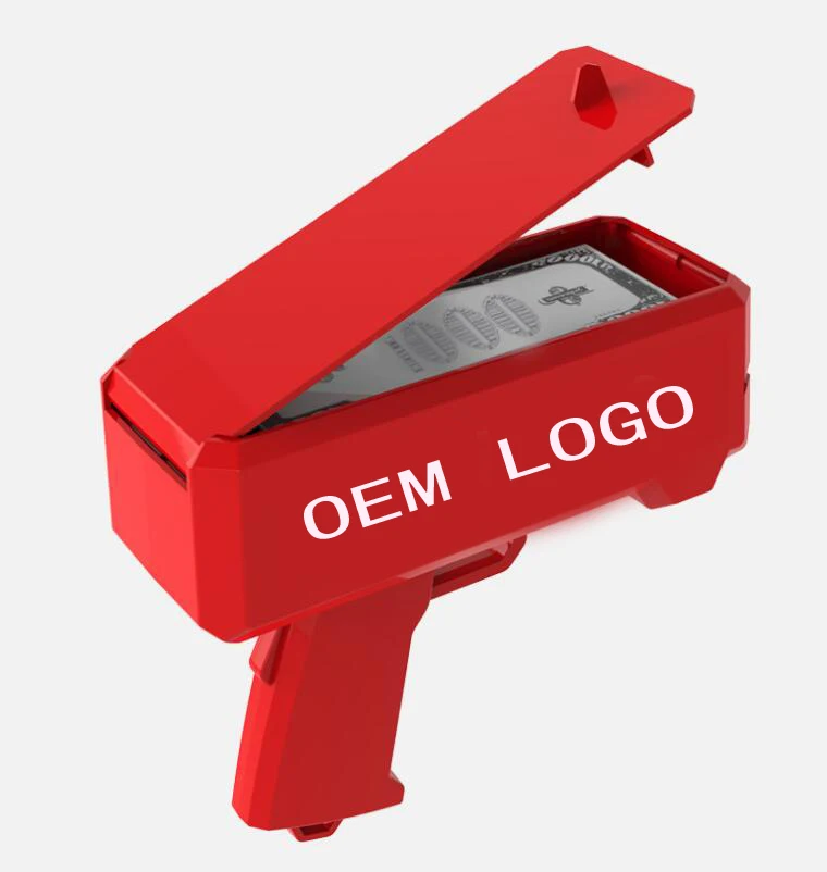 New amazon toys gun customized Metallic Gold money gun chrome money spray gun Cash Cannon Make It Rain Money Dispenser