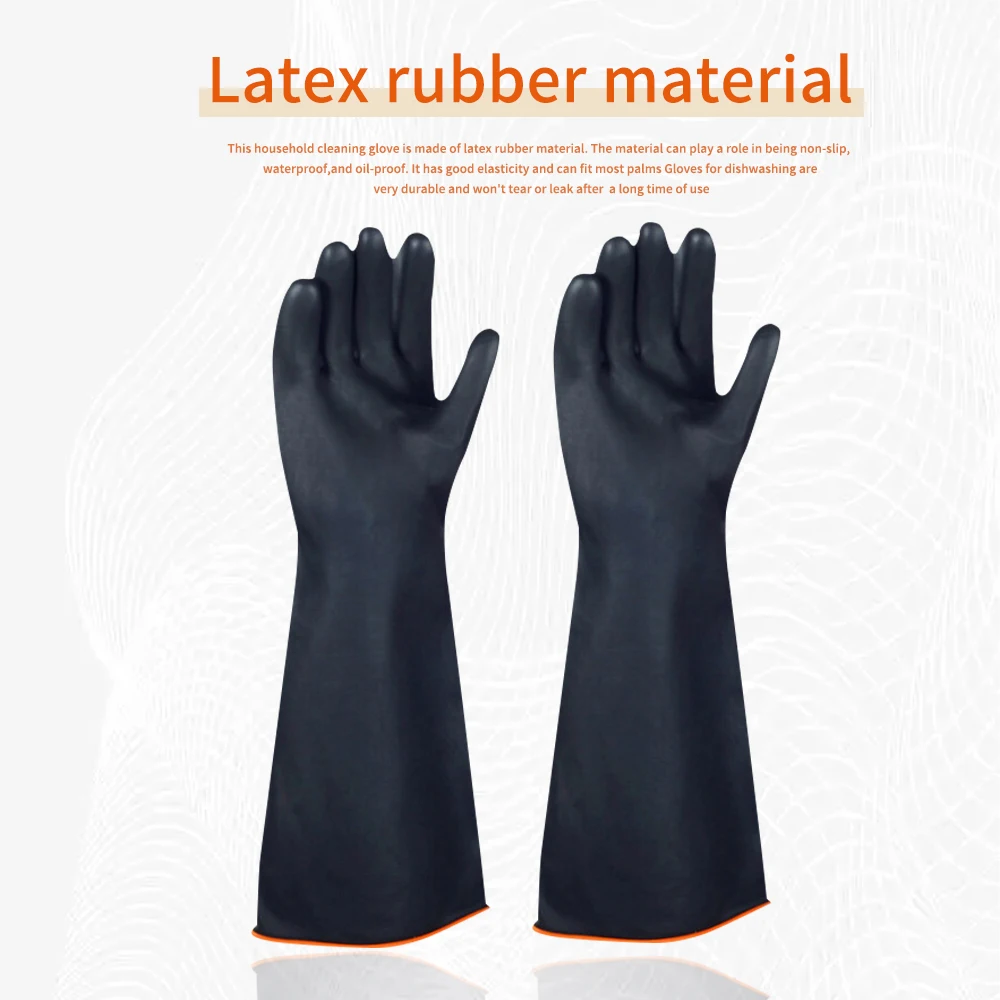ShengLi black latex gloves Safety Work Glov Acid And Alkali Resistant Chemical Resistant Industrial Hard Wearing Cleaning